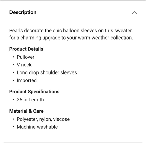 Brown and Ivy pearl embellished balloon sleeve sweater. Worn a few times - Picture 3 of 5